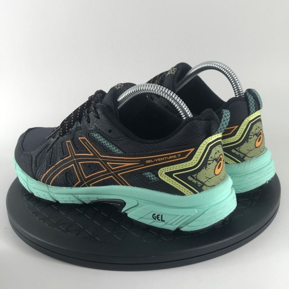 Asics Gel-Venture 7 Black/Green Athletic Running Shoes 1012A476 Women’s Size 8.5 - Picture 7 of 12